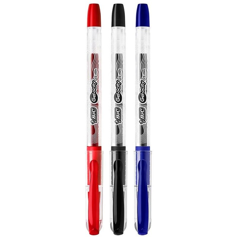 Pix cu gel Bic Gel-ocity, 0.5mm, cu capac, corp transparent, grip cauciucat in culoarea scrisului