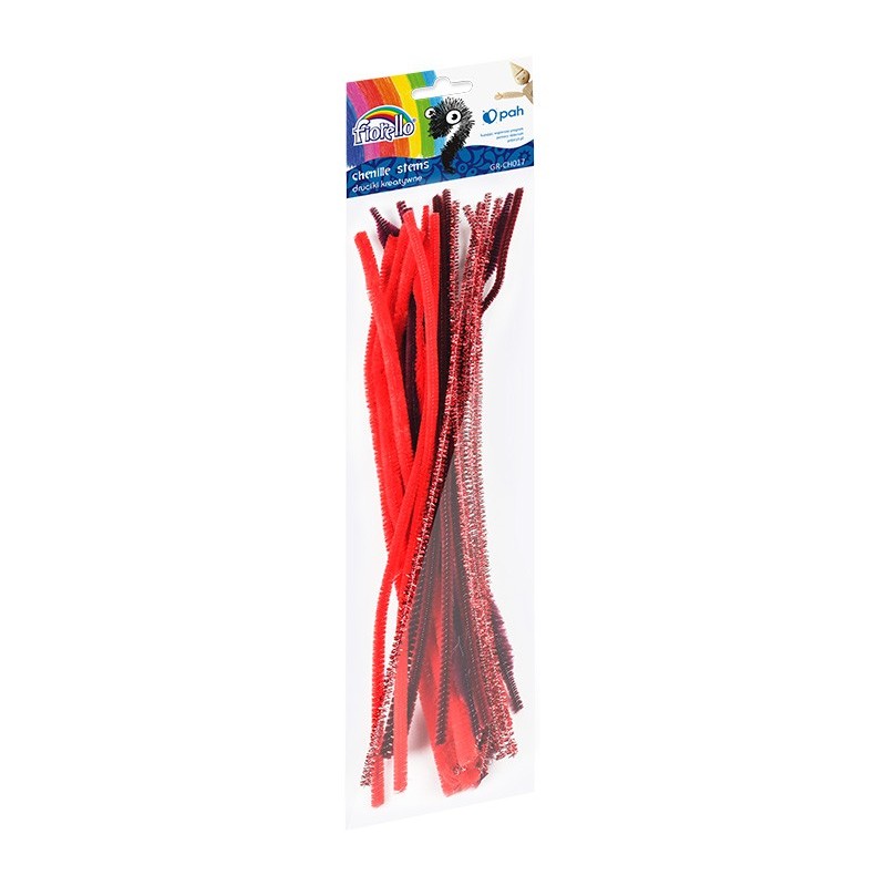 Accesorii creatie - sarma plusata, rosu / grena sclipici, 30cm, set 20 buc, Fiorello, GR-CH017 / 170-2612