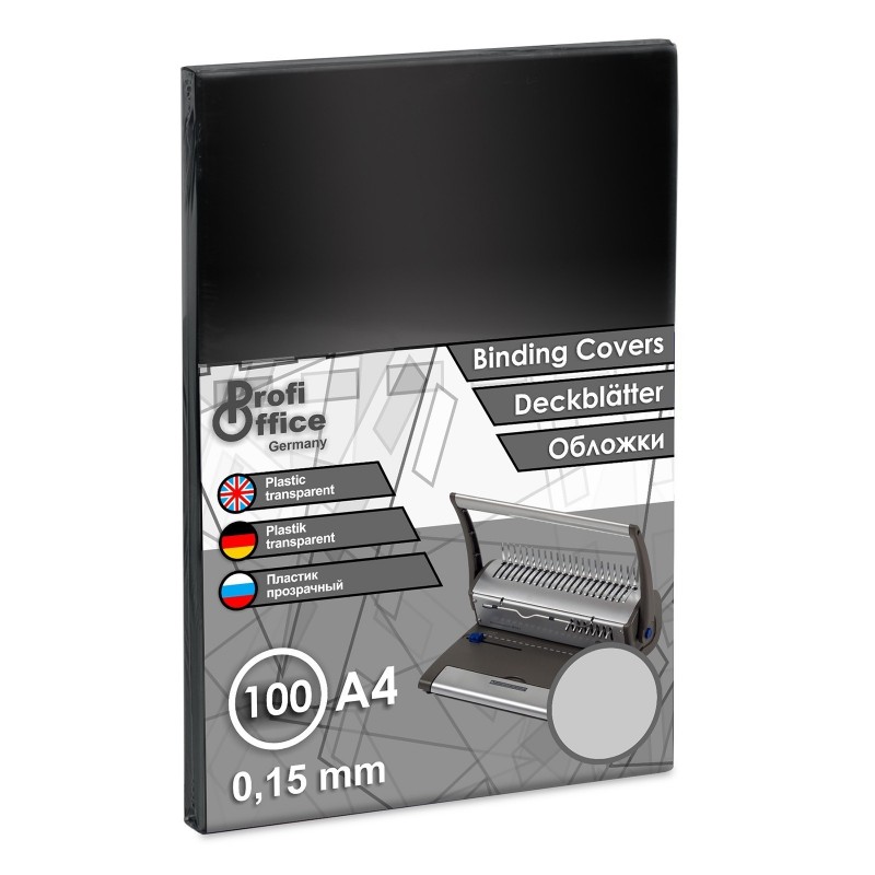 Coperta indosariere A4 ProfiOffice, PVC cristal, transparent, 0.15mm, top cu 100 coli