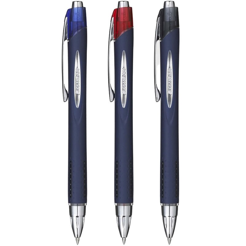 Pix Jetstream Uni-ball SXN-217, 0.7mm, cu mecanism, corp albastru inchis, detalii in culoarea scrisului