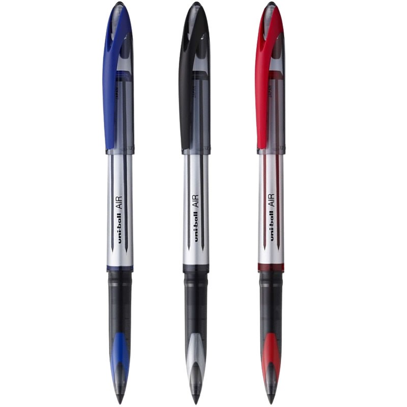 Roller Uni-ball AIR UBA-188L, 0.7mm, corp argintiu, clips in culoarea scrisului