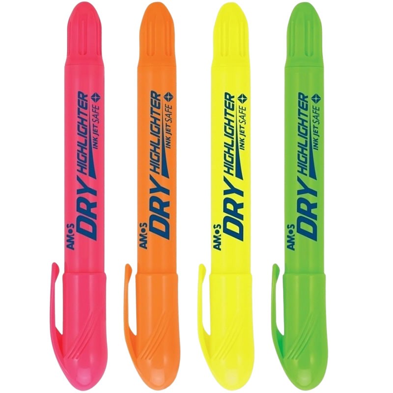 Textmarker Amos Dry, varf uscat rotund, culori fluorescente