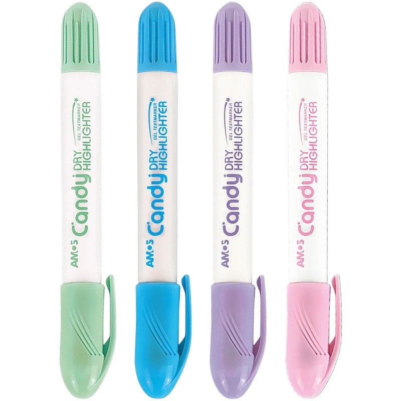 Textmarker Amos Candy Dry, varf uscat rotund, culori pastel