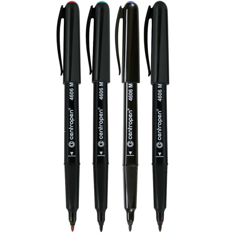 Marker permanent Centropen 4606, varf rotund, 1.0mm, pentru CD
