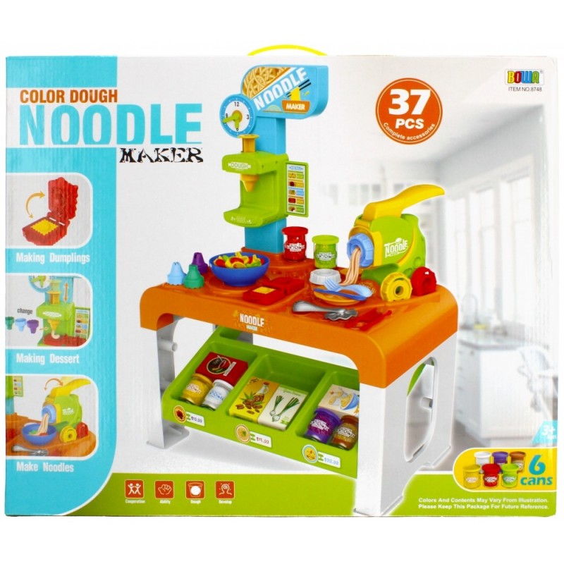 Jucarie stand mancare Mega Creative Noodle Maker 482499, + plastilina, +3 ani, 37 piese
