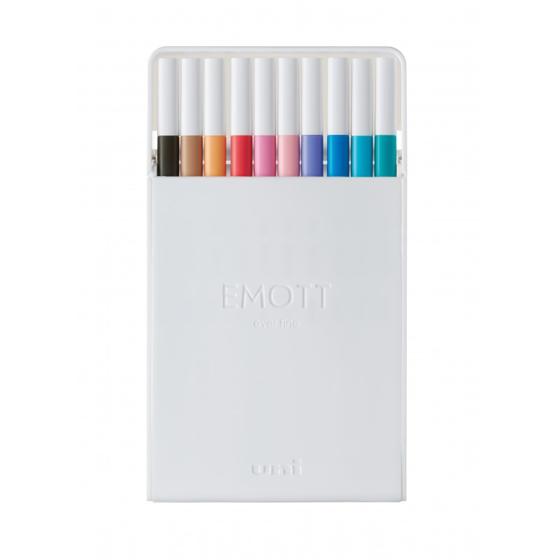 Fineliner UNI EMOTT PEM-SY, 0.4mm, NO.2, set 10 culori pastel