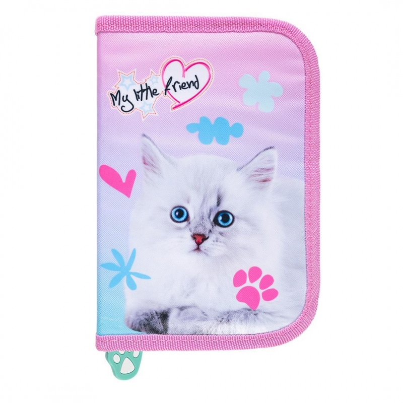 Penar neechipat St.Majewski My Little Friend Cat I, 1 fermoar, 2 extensii, roz cu turcoaz, 642647