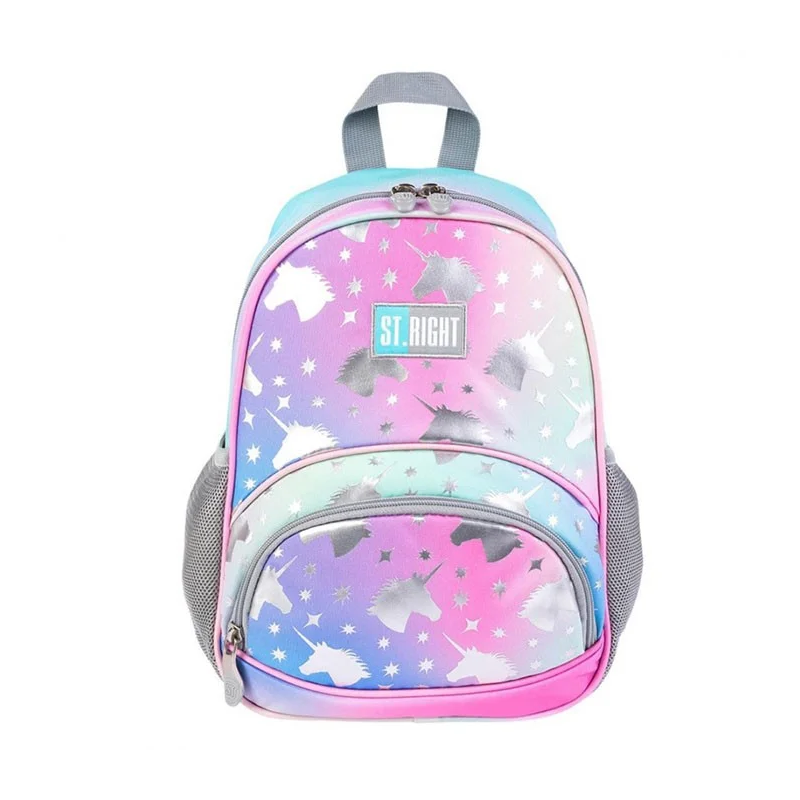 Ghiozdan St.Majewski St.Right Ombre Unicorns, gradinita, 1 compartiment, 3 buzunare, roz cu turcoaz, 645709