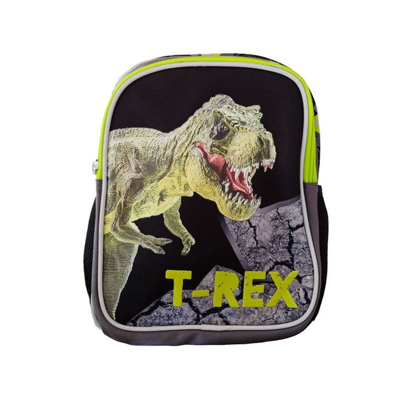 Ghiozdan St.Majewski Bambino TRex, 1 compartiment, 3 buzunare, negru cu verde, 650635
