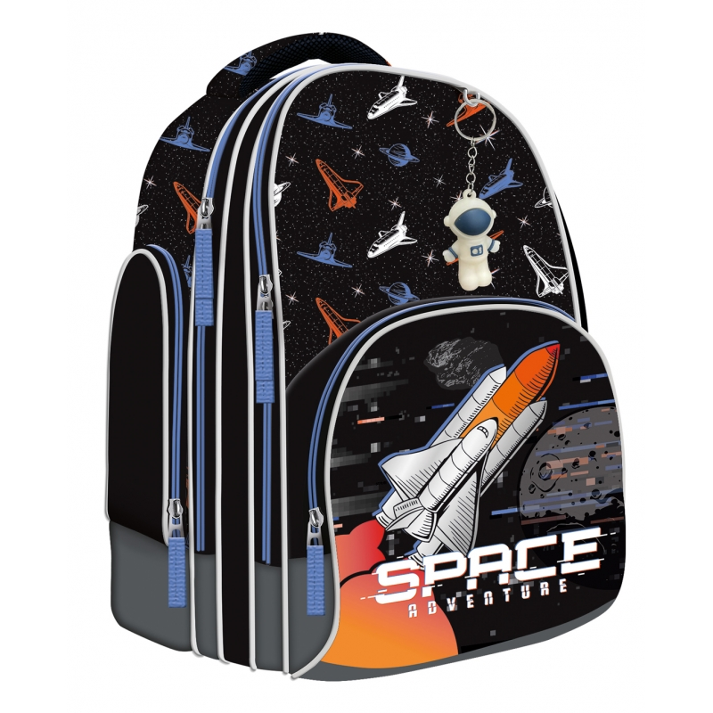 Ghiozdan St.Majewski Bambino Space, 2 compartimente, 3 buzunare, negru, 650703