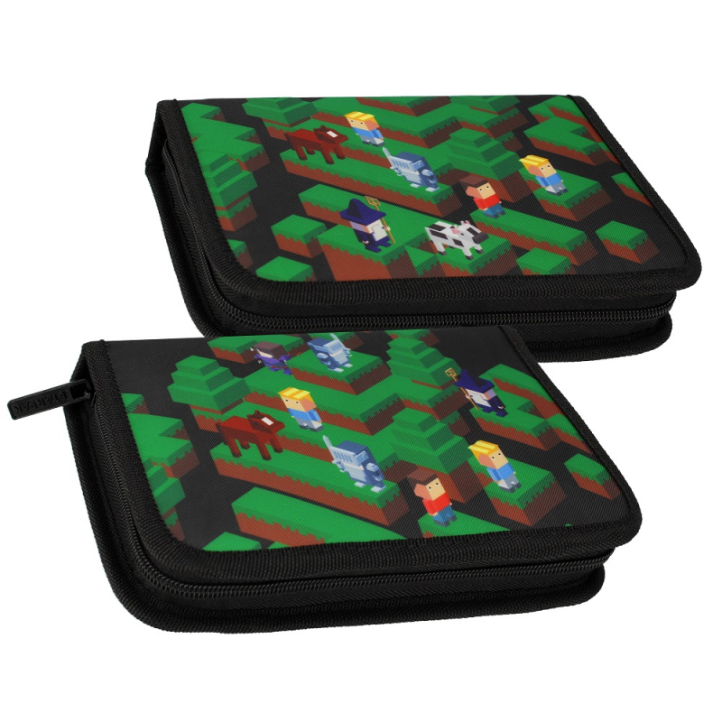 Penar neechipat Starpak Pixel Game, 1 fermoar, 2 extensii, negru cu verde, 506002