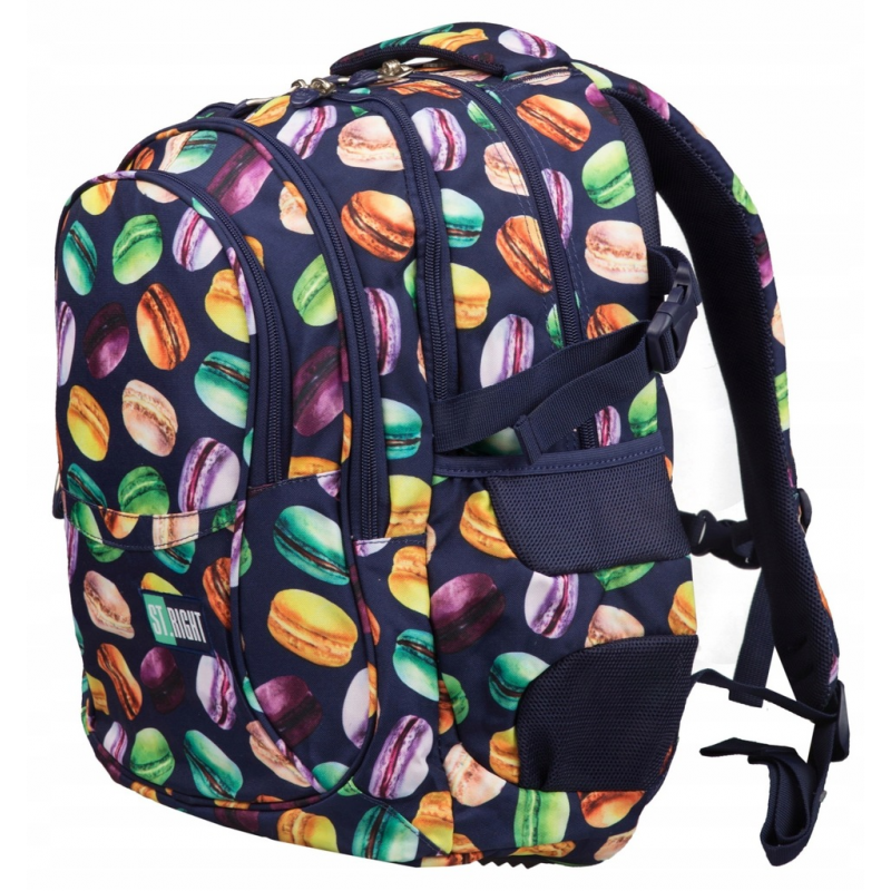 Ghiozdan St.Majewski St.Right Macarons, 4 compartimente, 2 buzunare, multicolor, BP-01 / 21802