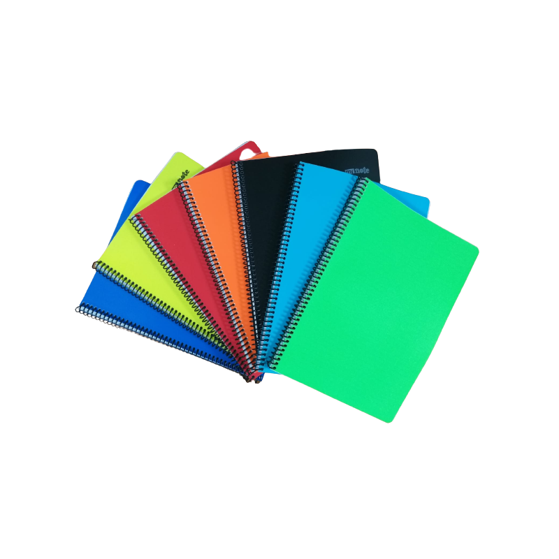 Caiet cu spirala A4 Mynote Flex Neon, 100 file, matematica, colturi rotunjite, coperta plastic, diverse culori, MFXNE-A4100-K