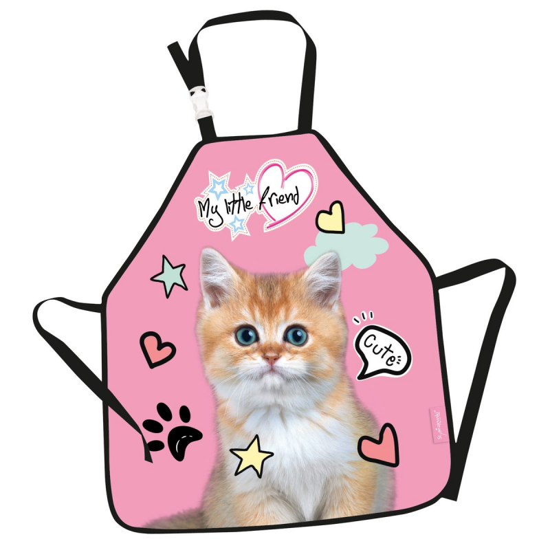 Sort protectie haine SM My Little Friend Cat 42784, pentru pictura, roz/negru