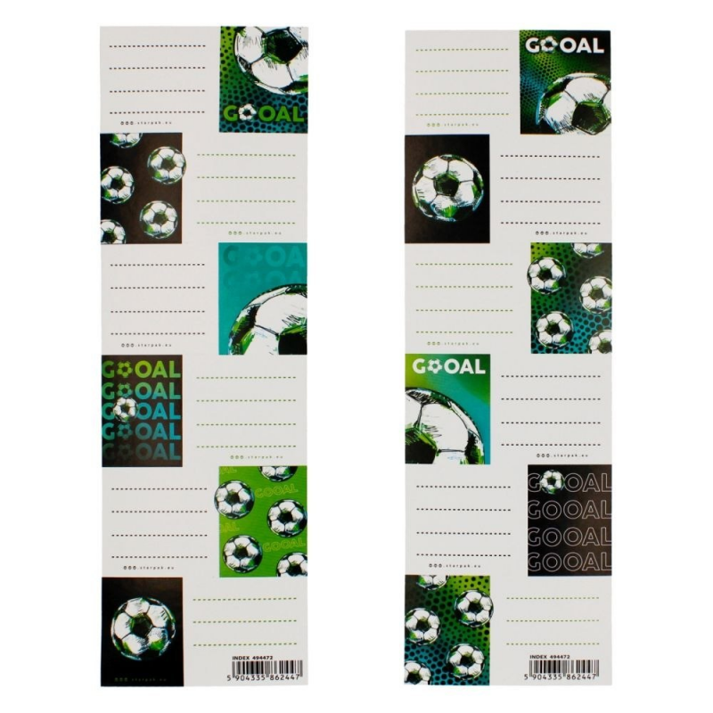 Etichete scolare STK Fotbal, 36x56mm, set de 12 etichete, 494472
