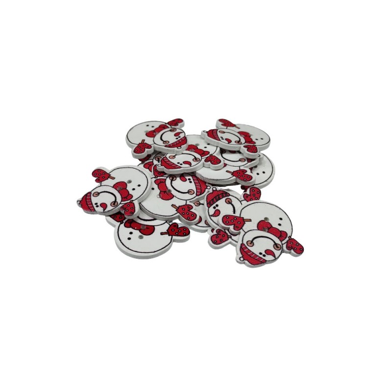 Accesorii creatie - lemn - Om de zapada motive Craciun, set 12 buc, Colorarte