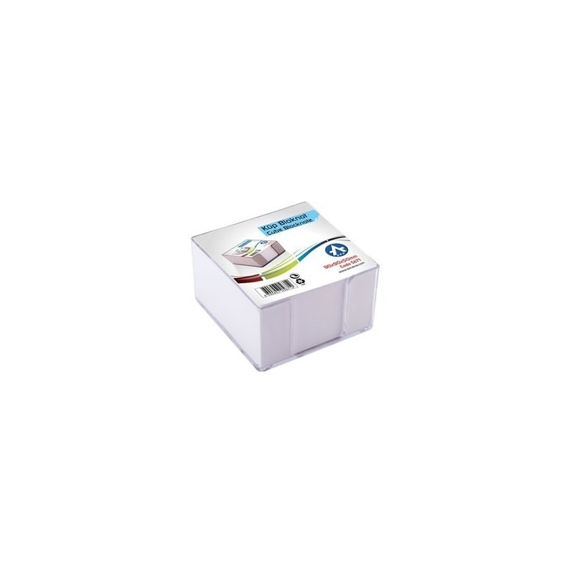 Cub hartie notes Ark 567-1, 500 coli, 85x85mm, alb, include suport plastic transparent