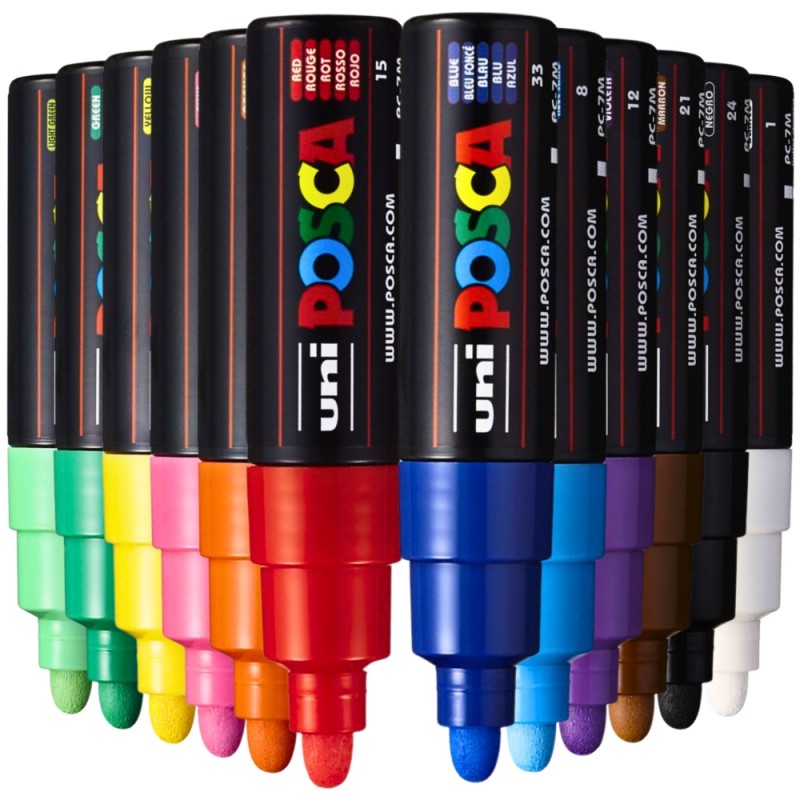 Marker UNI Posca PC-7M, varf rotund, 4.5-5.5mm