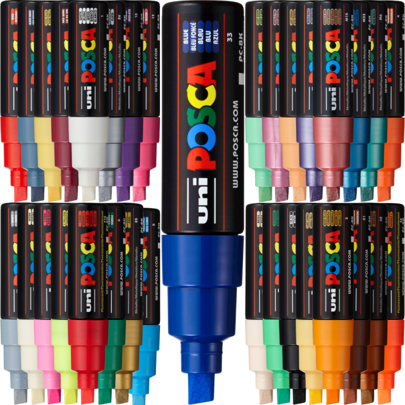 Marker UNI Posca PC-8K, varf tesit, 8.0mm
