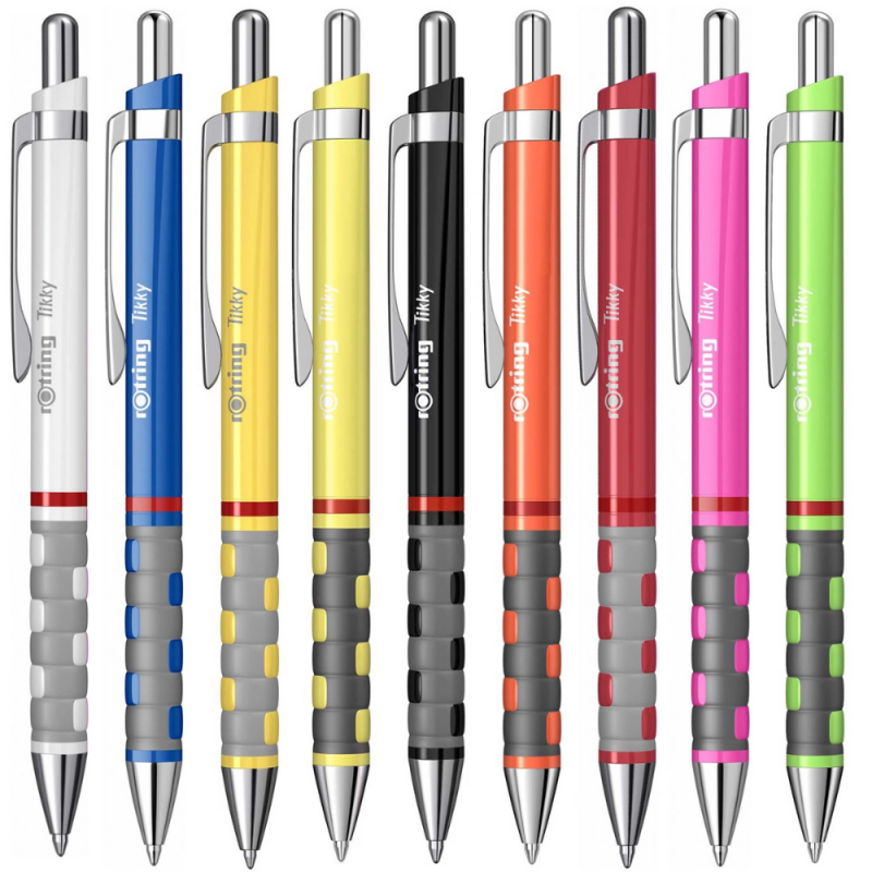 Pix cu bila Rotring Tikky, 0.7mm, cu mecanism, grip cauciucat