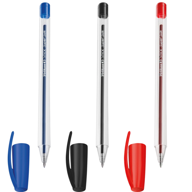 Pix cu bila Pelikan Stick Super Soft, cu capac, corp transparent