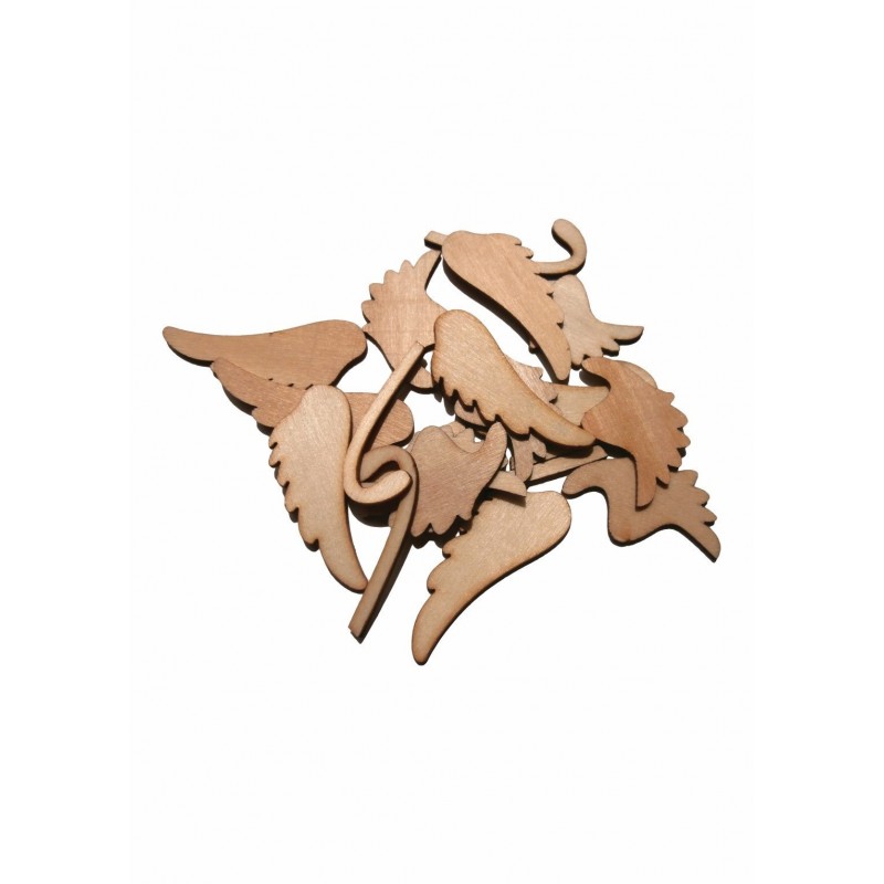 Accesorii creatie - lemn - mixt aripi ingeri + bastonase, set 20 buc, Colorarte