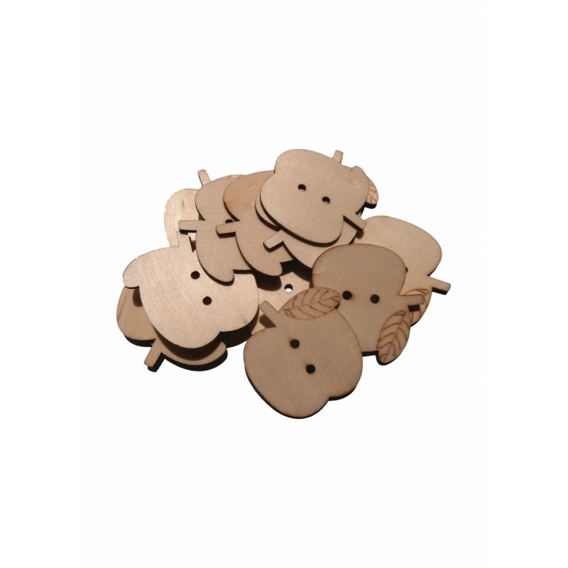 Accesorii creatie - lemn - mar, natur, set 12 buc, Colorarte