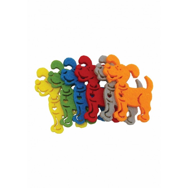Accesorii creatie - catel fetru, set 5-6 buc, Colorarte