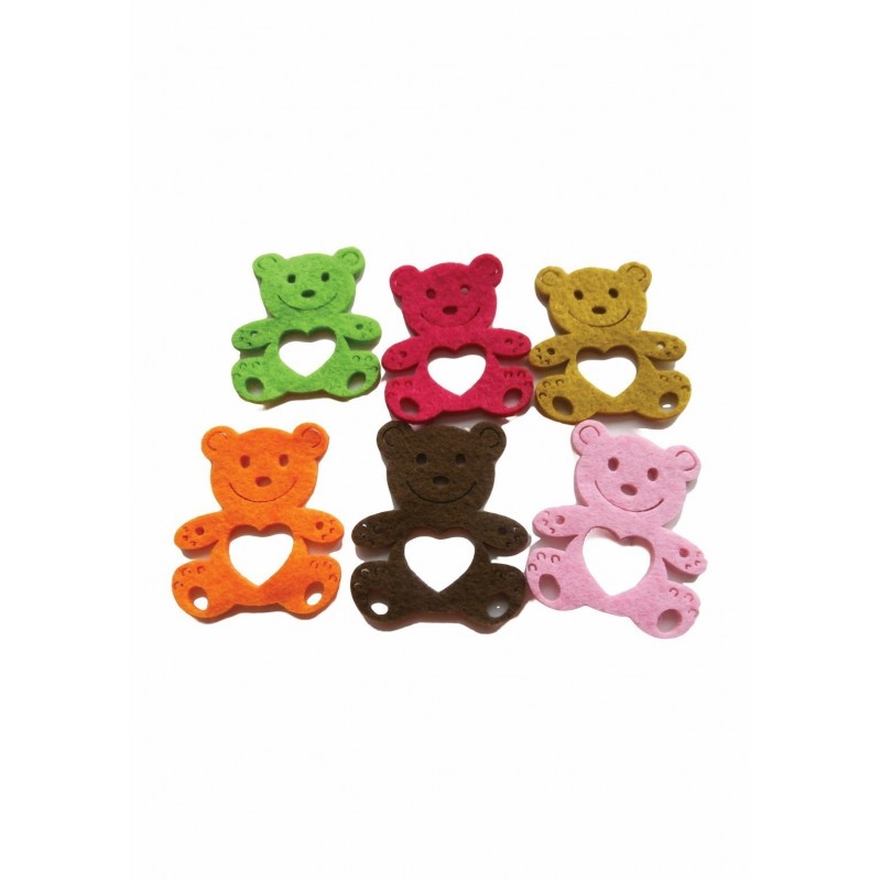 Accesorii creatie - urs fetru, set 5-6 buc, Colorarte