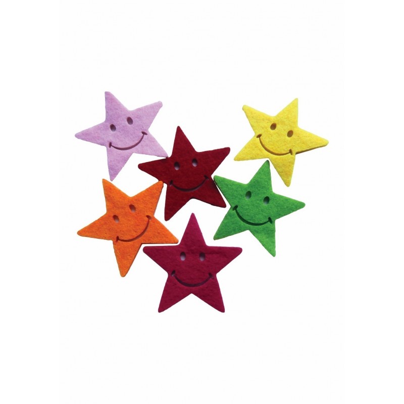Accesorii creatie - stea fetru, set 6 buc, Colorarte