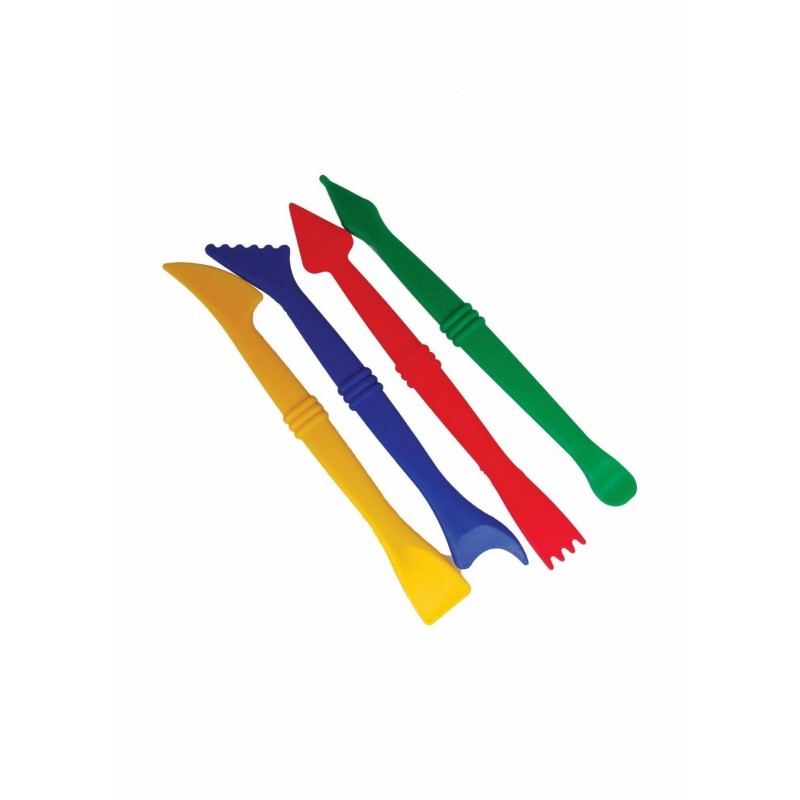 Accesorii creatie - unelte plastic modelaj plastilina Colorarte CS6325, set 4 bucati diferite