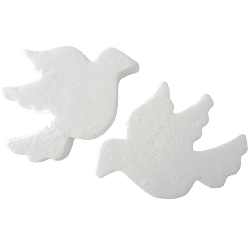 Accesorii creatie - polistiren - porumbel, alb, set 2 buc, Colorarte