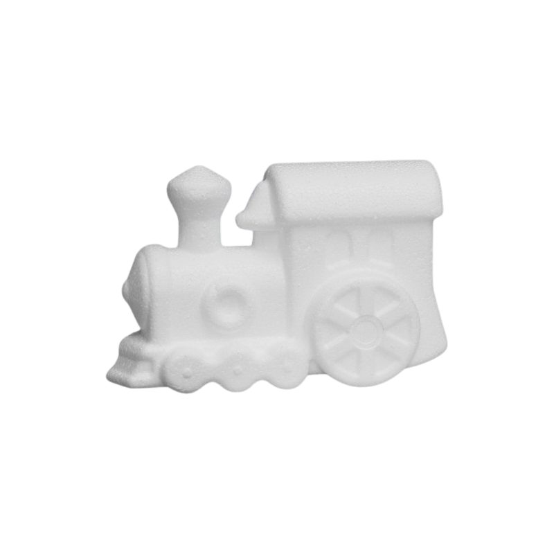 Accesorii creatie - polistiren HD - locomotiva, alb, 5x7.5x12cm, Colorarte