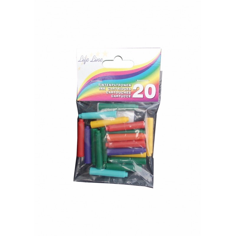 Patroane cerneala scurte (rezerve) Colorarte, cerneala color, blister 20 buc diverse culori