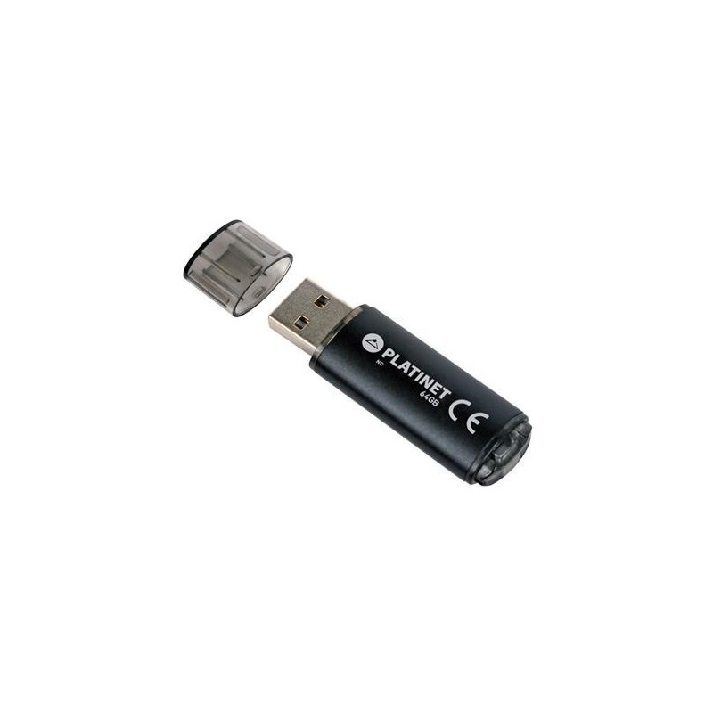 Stick memorie 64GB Platinet PMFE64, USB 2.0, carcasa aluminiu