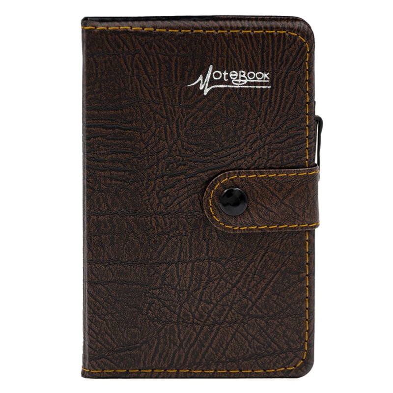 Agenda A6 nedatata CNX Lizy 4406 / 7260, 90 pagini, coperta imitatie piele maro, cu capsa