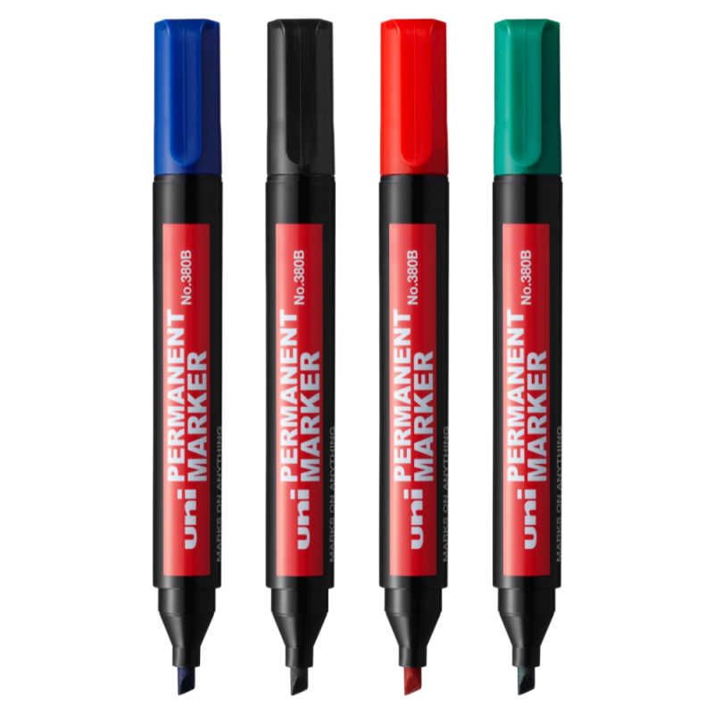 Marker permanent UNI 380B, varf tesit, 4.0mm