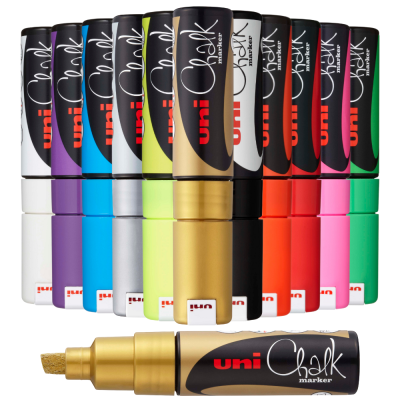 Marker cu creta UNI Chalk PWE-8K, varf tesit, 8.0mm