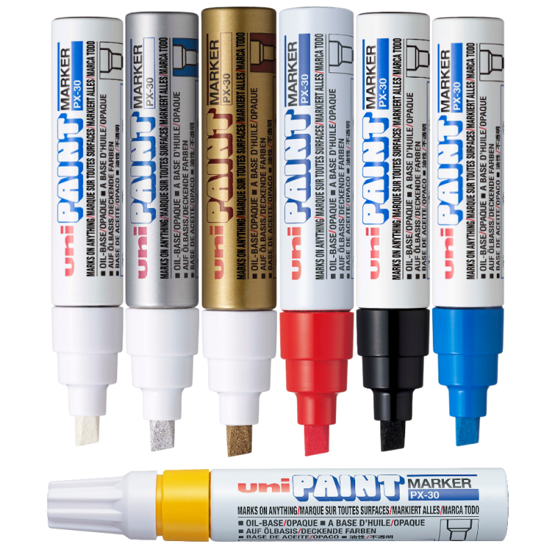 Marker cu vopsea UNI PX-30, varf tesit, 4.0-8.5mm