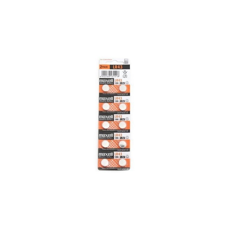 Baterie Maxell AG12 / LR43 / 186, 1.5V, alcalina, set 2 buc