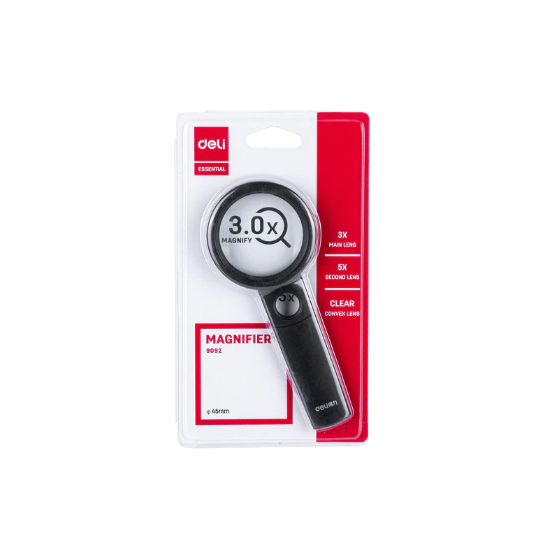 Lupa Deli 9092, 45mm, dubla, focalizare 3x si 5x