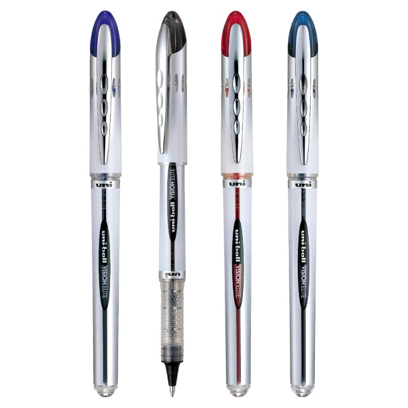 Roller Uni-ball Vision Elite UB-200, 0.8mm, corp gri, detalii in culoarea scrisului