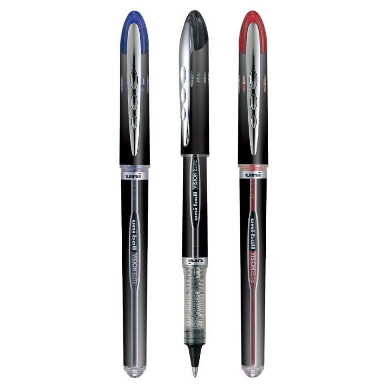 Roller Uni-ball Vision Elite UB-205, 0.5mm, corp negru, detalii in culoarea scrisului