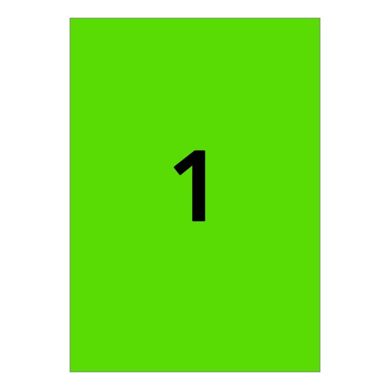 Etichete autocolante CNX, 1/A4, 290x210mm, permanente, colturi drepte, verde, top 100 coli (100 etichete)