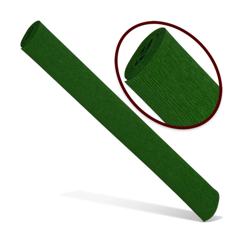 Hartie creponata Colorarte QC-025, verde, 50x200cm, solida floristica