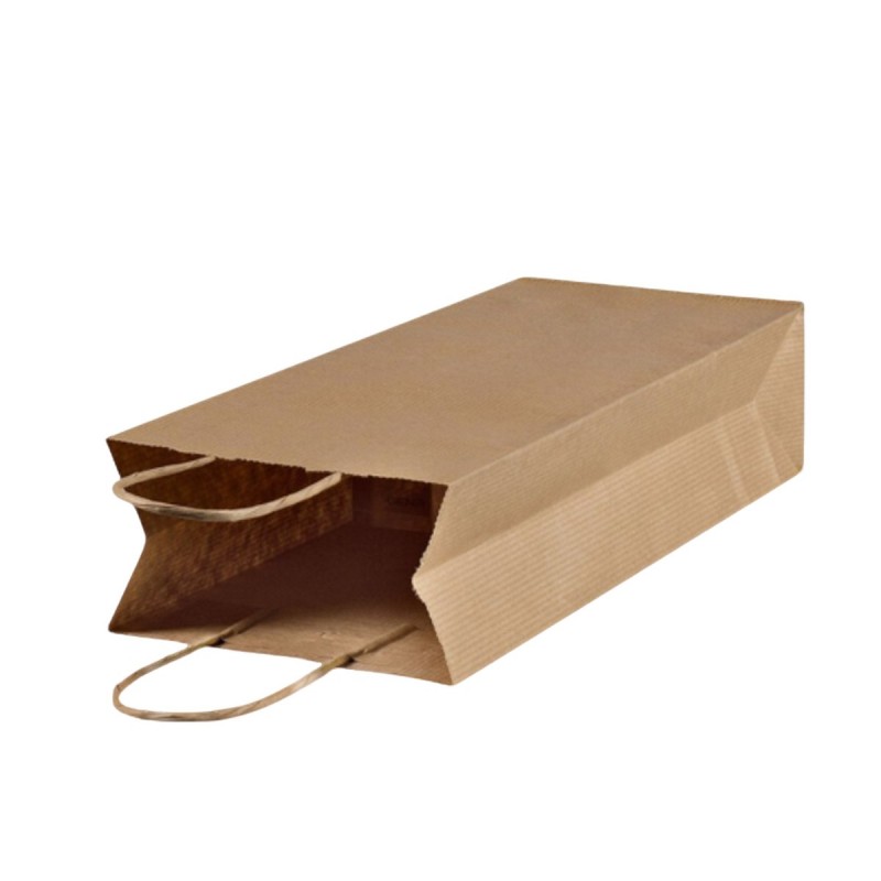 Punga cadou Colorarte 05910, 14x39x8cm, 110g/mp, kraft, manere din hartie rasucita, pentru sticle