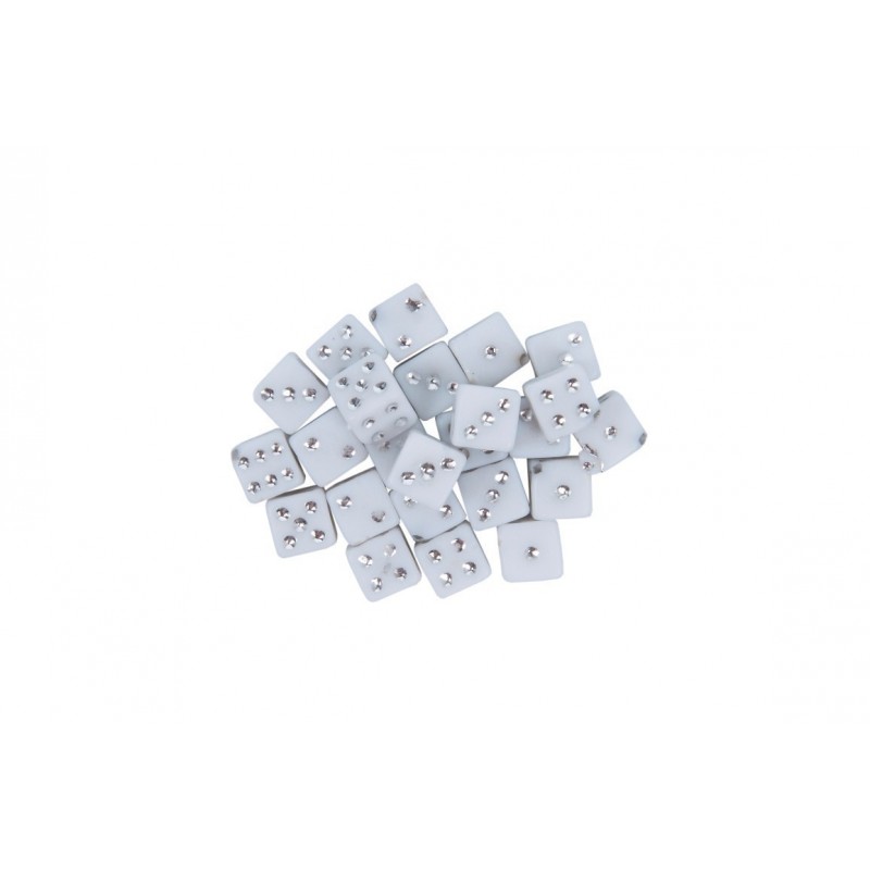 Accesorii creatie - zaruri plastic, alb, 5mm, set 50 buc, Colorarte