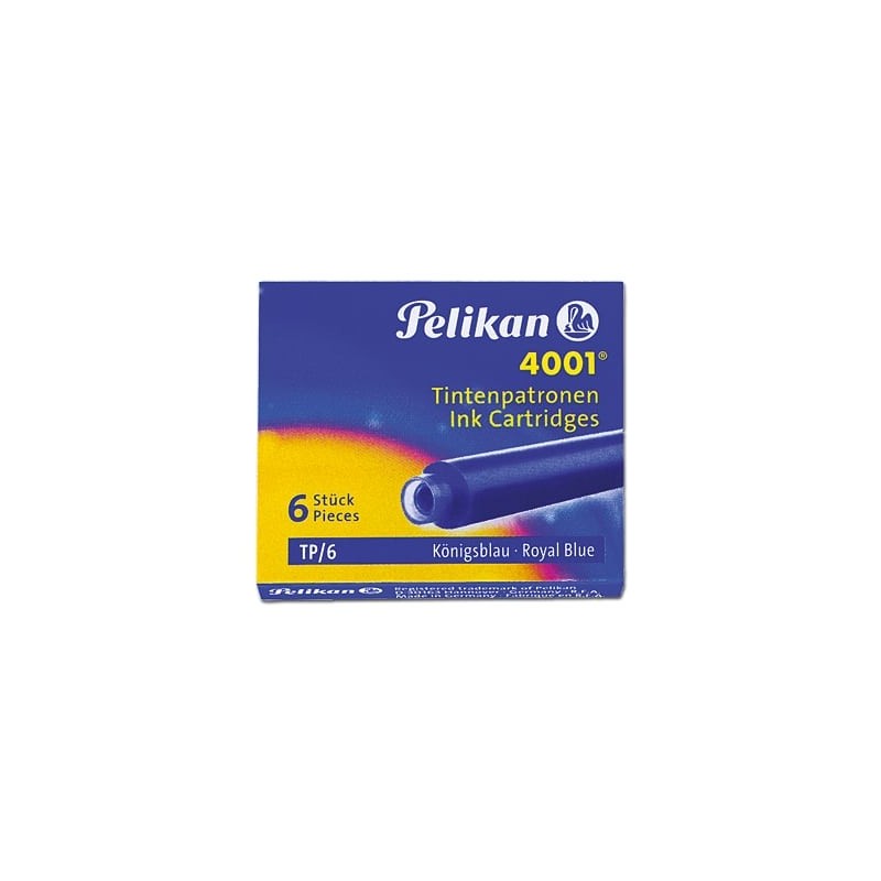 Patroane cerneala scurte (rezerve) Pelikan 4001 301176, albastru royal, set 6 buc
