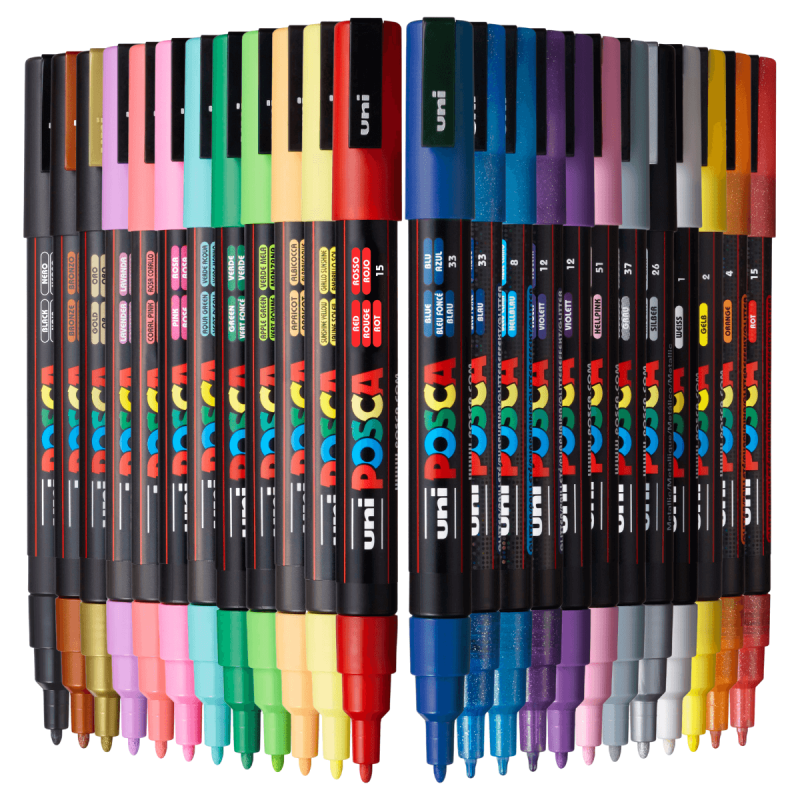 Marker UNI Posca PC-3M, varf rotund, 0.9-1.3mm