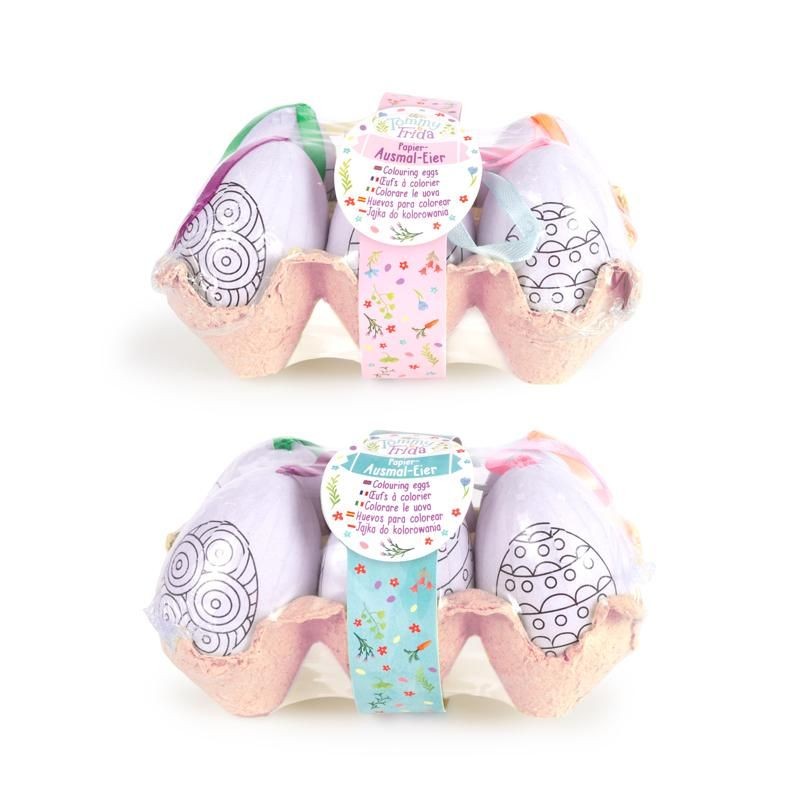 Accesorii creatie - polistiren - ou, set 6 buc in cofraj, cu modele de colorat, Trendhaus, CH30724